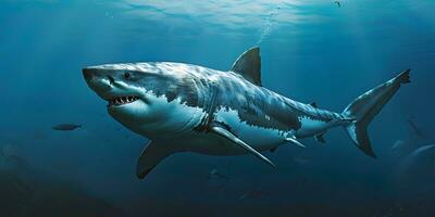 AI generated Great White Shark Carcharodon carcharias photo