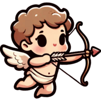 ai gerado uma cupido segurando arco seta clipart png