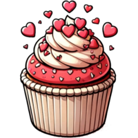 ai generiert Valentinstag Tag Cupcake Clip Art, ai generativ kostenlos png