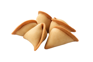 AI generated Fortune cookies . Lucky biscuit with blank paper for message inside png