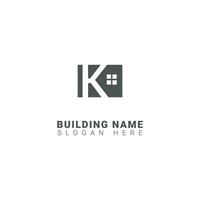 vector logo for housing or property business with initial letter K.