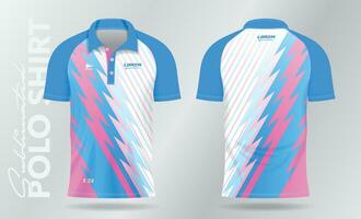 soft color blue and pink sublimation polo sport jersey template design vector