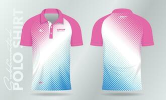 suave color azul y rosado sublimación polo deporte jersey modelo diseño vector