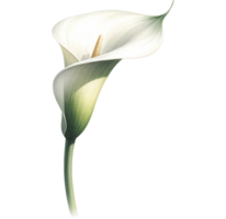 AI generated Watercolor Calla lily flower png transparent background, Generative AI free PNG