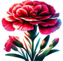 AI generated Watercolor Dianthus flower png transparent background, Generative AI free PNG