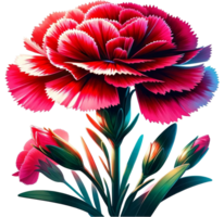 ai généré aquarelle dianthus fleur png transparent arrière-plan, génératif ai gratuit png