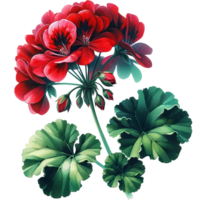 ai gegenereerd waterverf geranium bloem PNG transparant achtergrond, generatief ai vrij PNG