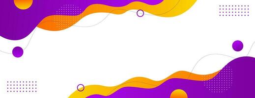 Abstract banner background with fluid shapes in purple and orange color. Vector illustration. Suitable for businesses selling, events, templates, pages, and others