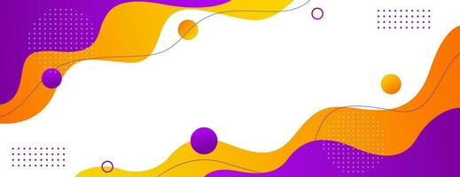 Abstract banner background with fluid shapes in purple and orange color. Vector illustration. Suitable for businesses selling, events, templates, pages, and others