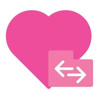 flat style love icon for valentine day isolated on white background vector