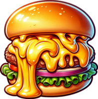 ai generado intensamente delicioso hamburguesa clipart ilustración gratis png