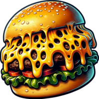 ai genererad intensivt utsökt burger ClipArt illustration fri png