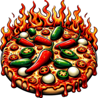 AI generated Delicious pizza illustration Clipart Ai Generative Free PNG