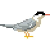 Bird cartoon icon in pixel style vector