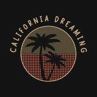 California ilustración tipografía para t camisa, póster, logo, pegatina, o vestir mercancías vector