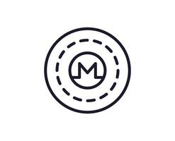 Single line icon of crypto on isolated white background. High quality editable stroke for mobile apps, web design, websites, online shops etc. vector