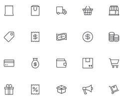 Shopping line icon on white background vector