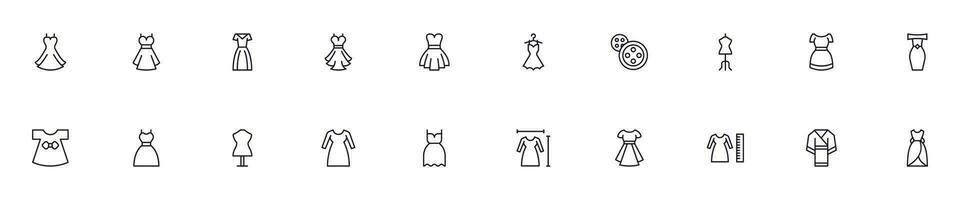 Dress concept. Collection of clothes high quality vector outline signs for web pages, books, online stores, flyers, banners etc. Set of premium illustrations isolated on white background