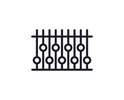 Fence concept. Modern outline high quality illustration for banners, flyers and web sites. Editable stroke in trendy flat style. Line icon of fence vector