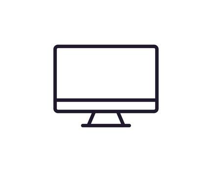 Interface and internet sign. Vector simple minimalistic isolated symbols in line style. Editable strokes. Vector line icon of computer