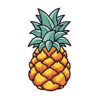 Pineapple Vibrant Flat Picture. Perfect for different cards, textile, web sites, apps vector