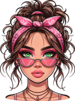 AI generated Digital art of a pop girl wearing sunglasses png