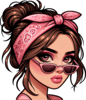 AI generated Digital art of a pop girl wearing sunglasses png