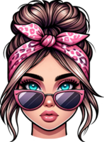 AI generated Digital art of a pop girl wearing sunglasses png