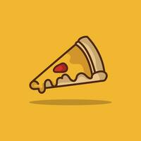 Pizza derritiendo vector ilustración con sencillo diseño. cómic estilo, lata ser usado para carteles, íconos etc