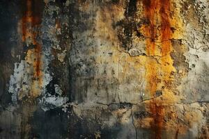 AI generated Old grunge wall background. Texture of old rustic wall photo