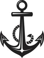 Ancient Navigation Black Anchor Logo Design Sailors Pride Ship Anchor in Black Vector