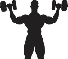 Dynamic Strength Dumbbell Icon Vector Vitality Man Vector Workout