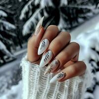 AI generated The idea of manicure winter photo