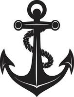 Marine Legacy Ship Anchor in Black Design Coastal Emblem Black Ship Anchor Icon vector