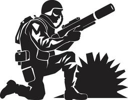 Munitions Expert Black Vector Rocket Soldier Icon Battlefield Blast Rocket Wielding Soldier Black Logo