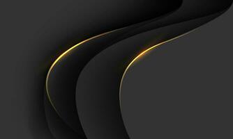resumen oro línea curva en negro sombra superposición diseño moderno futurista lujo creativo antecedentes vector