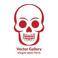 Vector skull red hand drawn sketch