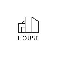 architect monoline house logo design. in monoline style illustration vector