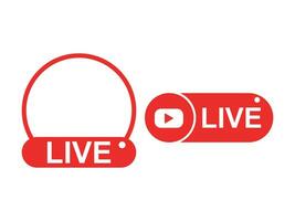 Online live stream broadcast button set vector