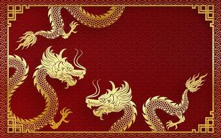 Happy Chinese new year 2024 Zodiac sign year of the Dragon vector