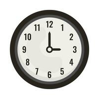 Black clock in flat style. Vector office clock. Business. Minimalism. isolated