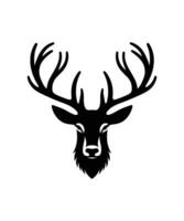 WILD DEAR HEAD SILHOUETTE VECTOR ILLUSTRATION.