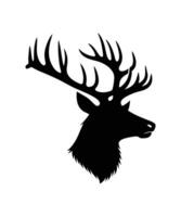 WILD DEAR HEAD SILHOUETTE VECTOR ILLUSTRATION.