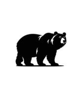 GRIZZLY BEAR SILHOUETTE VECTOR ILLUSTRATION   DESIGN