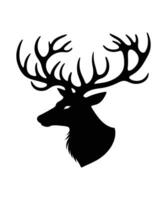 WILD DEAR HEAD SILHOUETTE VECTOR ILLUSTRATION.