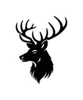 WILD DEAR HEAD SILHOUETTE VECTOR ILLUSTRATION.