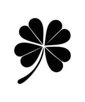 FOUR-LEAF CLOVER SILHOUETTE VECTOR ILLUSTRATION DESIGN