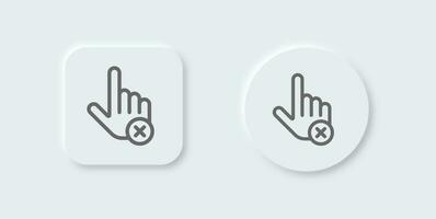 Do not touch line icon in neomorphic design style. Stop signs vector illustration