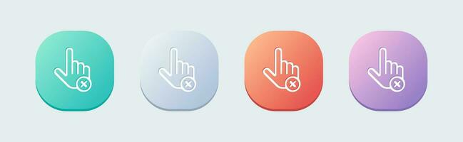 Do not touch line icon in flat design style. Stop signs vector illustration