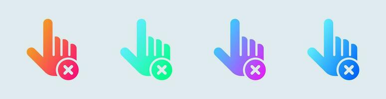 Do not touch solid icon in gradient colors. Stop signs vector illustration